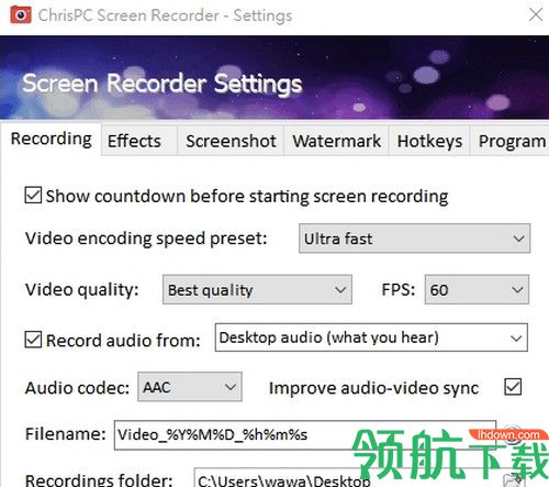 ChrisPC Screen Recorder绿色版