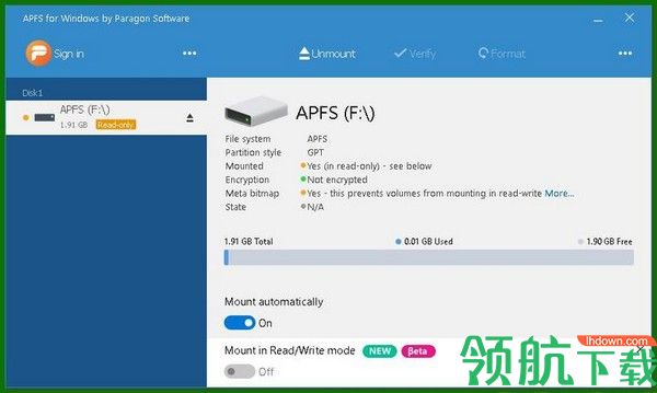 APFSforWindows格式转换工具绿色版