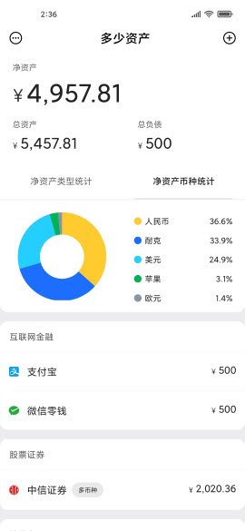 多少资产个人财务统计软件