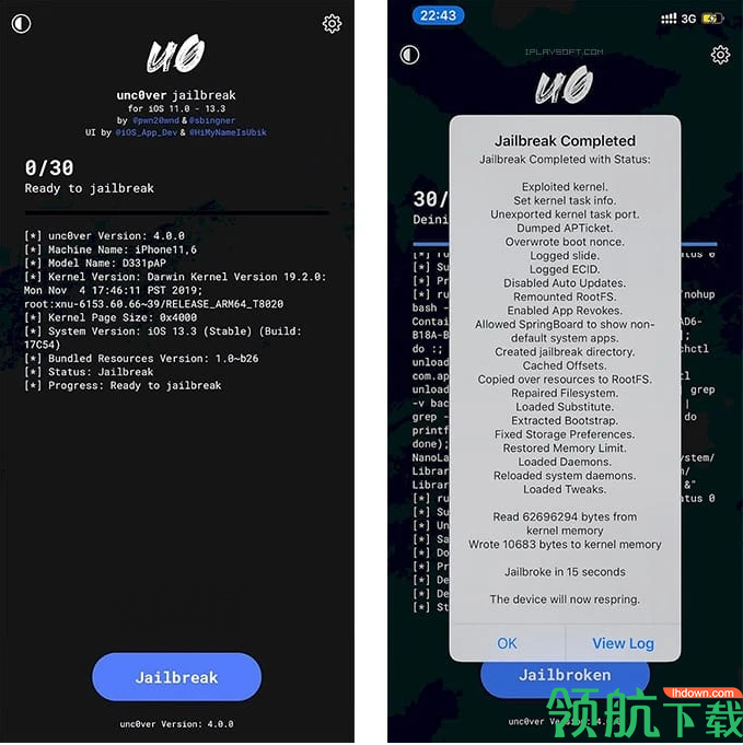iOS 14.3完美越狱工具unc0ver