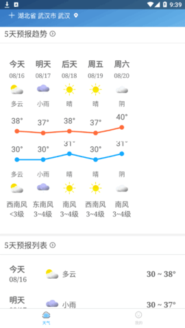 流云气象预报24小时实时查询App