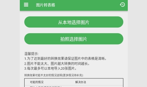 表格识别图片转Excel免费版